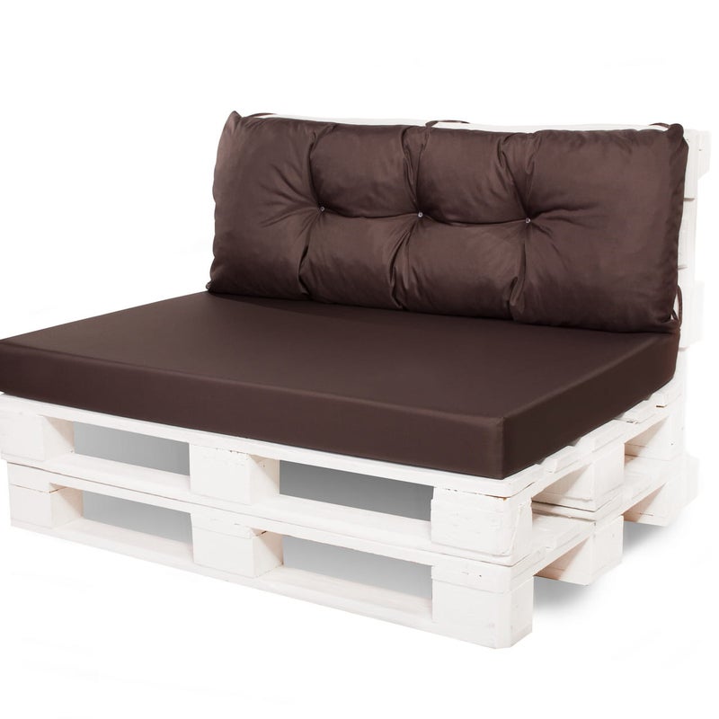 Poduszka ogrodowa na paletę 120x50x40cm poduszka na meble ogrodowe brązowa, poduszka na balkon taras, poducha ogrodowa na meble z palet