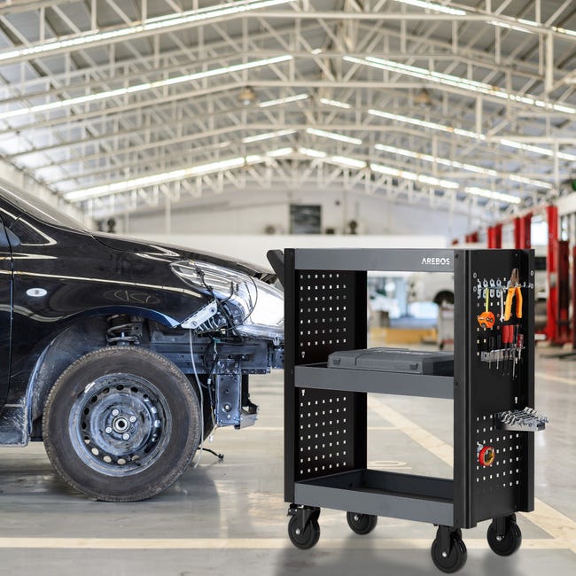 Carrello Portautensili A 3 Ripiani Arebos - Per Officina, Garage O Cucina, Portata 120 Kg - Foto 14