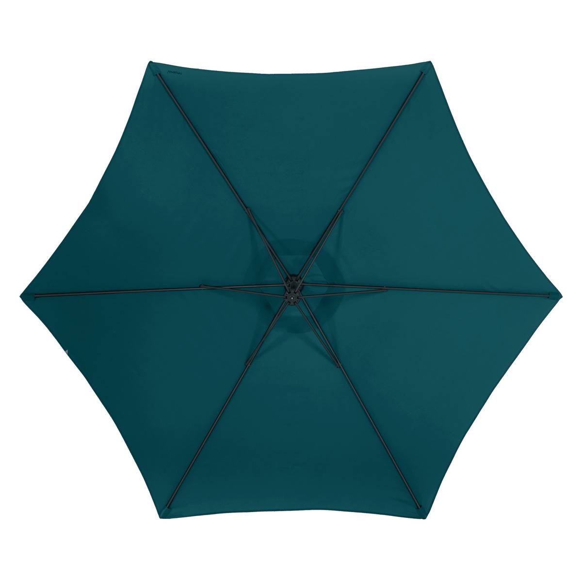 Parasol déporté rond Janeiro Bleu canard - Hespéride - 2