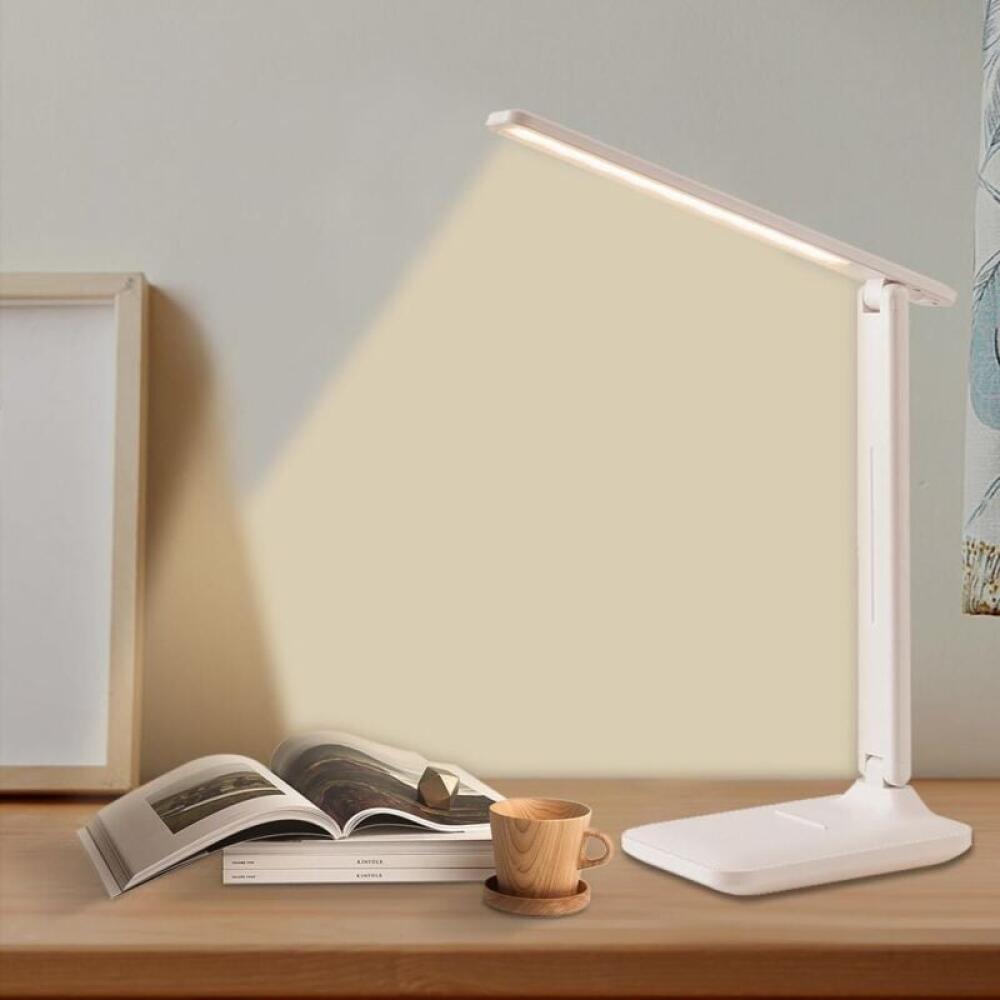 Lampka biurkowa LED, składana, 3 temperatury barwowe, ładowanie przez USB, sterowanie dotykowe, z funkcją ochrony oczu.