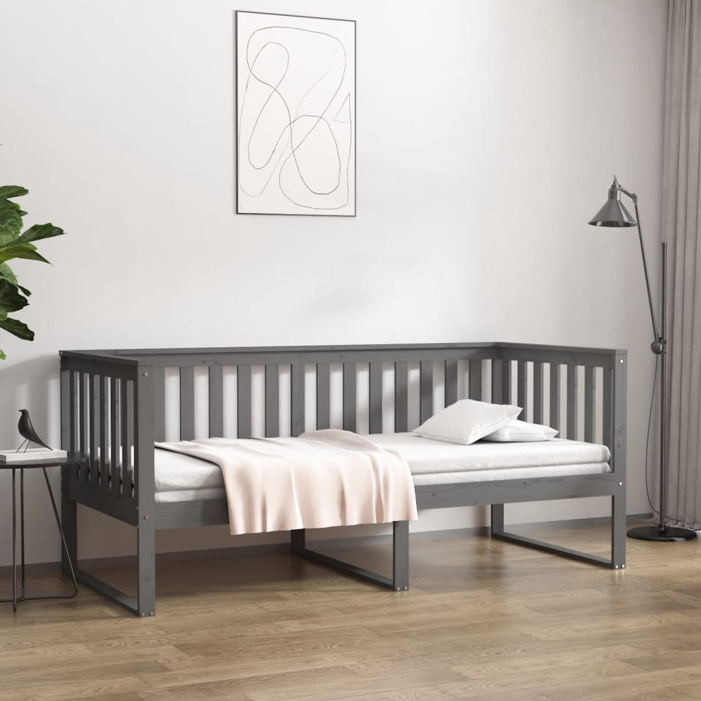 Canapé-lit Extensible 180x200 Cm - Flanelle Grise/crème, Convertible En Canapé 90x200 Cm