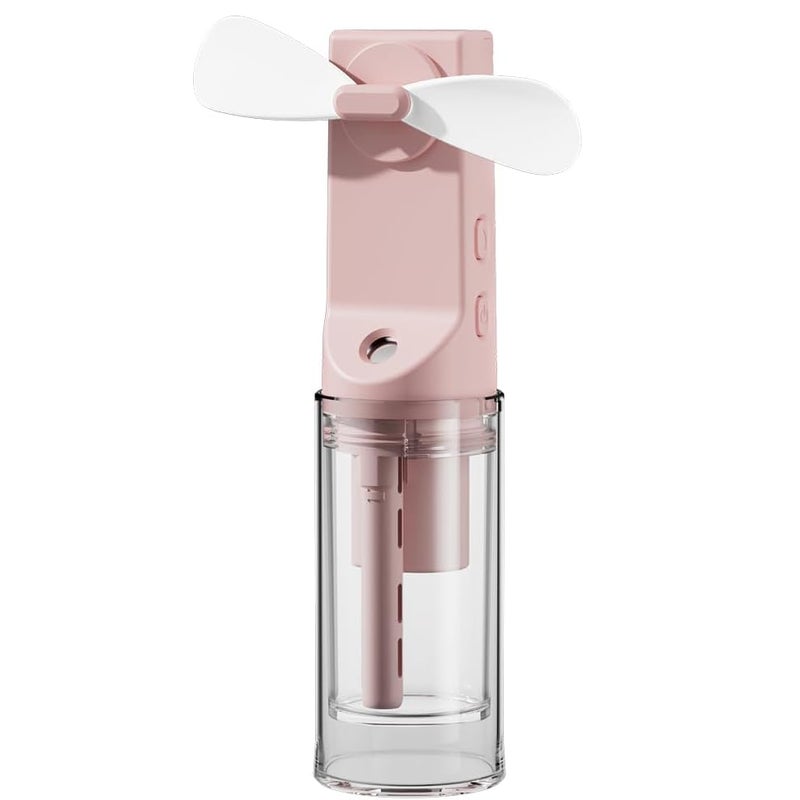 Przenośny, akumulatorowy wentylator z 4 regulowanymi ustawieniami, idealny w podróży, w biurze i na kempingu (różowy)