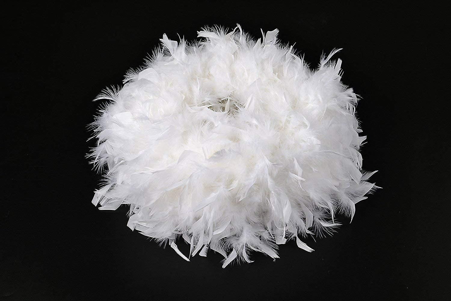 Suspension avec abat-jour en plumes 30 cm Abat-jour moelleux Blanc - 4