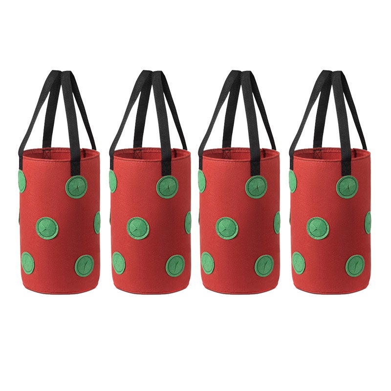 Wieloportowa torba do uprawy truskawek, wiszący kosz na rośliny z 12 otworami, torba do uprawy roślin (czerwono-zielone kropki)