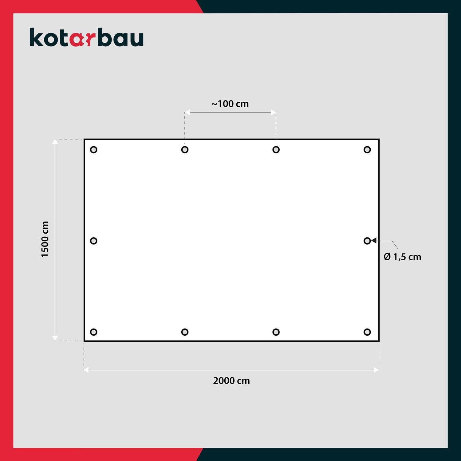 Plandeka 75 G/M2 - Płachta Ochronna Okryciowa - 15 X 20 M - Mocna - Gruba - Uniwersalna - Wodoodporna - Niebieska KOTARBAU - 3