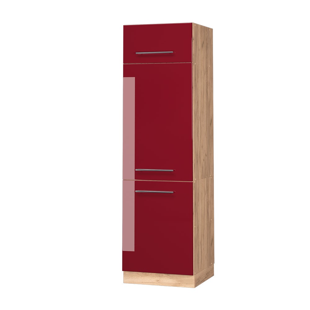 Vicco Szafka na lodówkę Fame-Line, Bordowa Czerwień wysoki połysk, 60 cm
