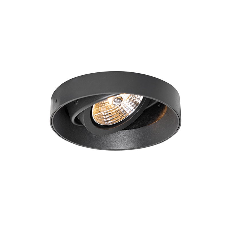 Set di 6 faretti da incasso moderni neri GU10 AR70 rotondi senza bordi - Oneon - 3