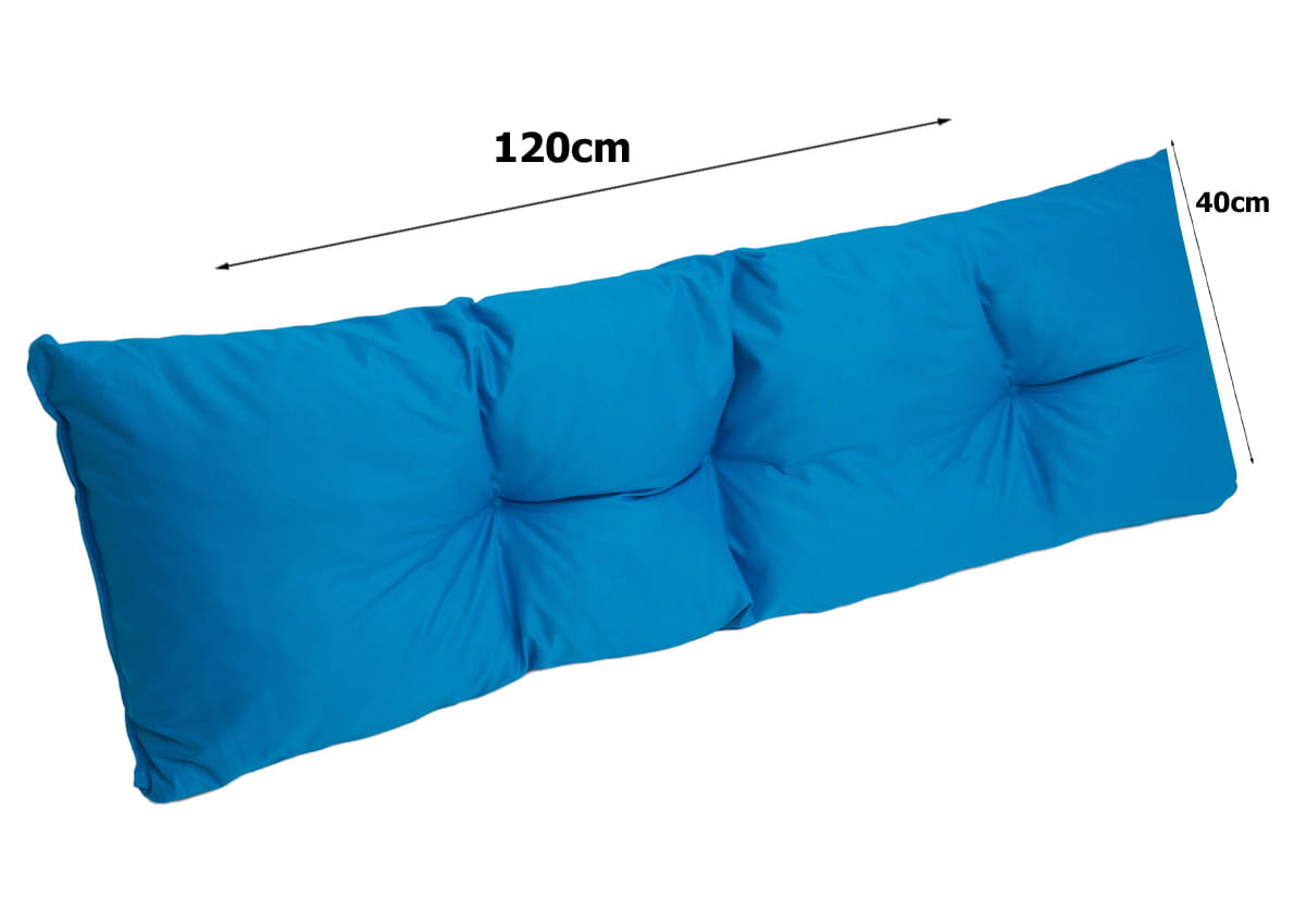 Set coussins pour palettes 120x80 avec dossier 120x40 bleu – coussins extérieurs pour canapé palette, matelas de jardin confortable - 7