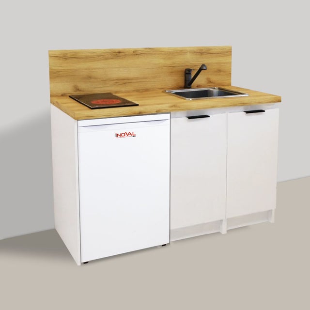 PACK COMPLET KITCHENETTE BLANCHE 140cm + ELECTRO