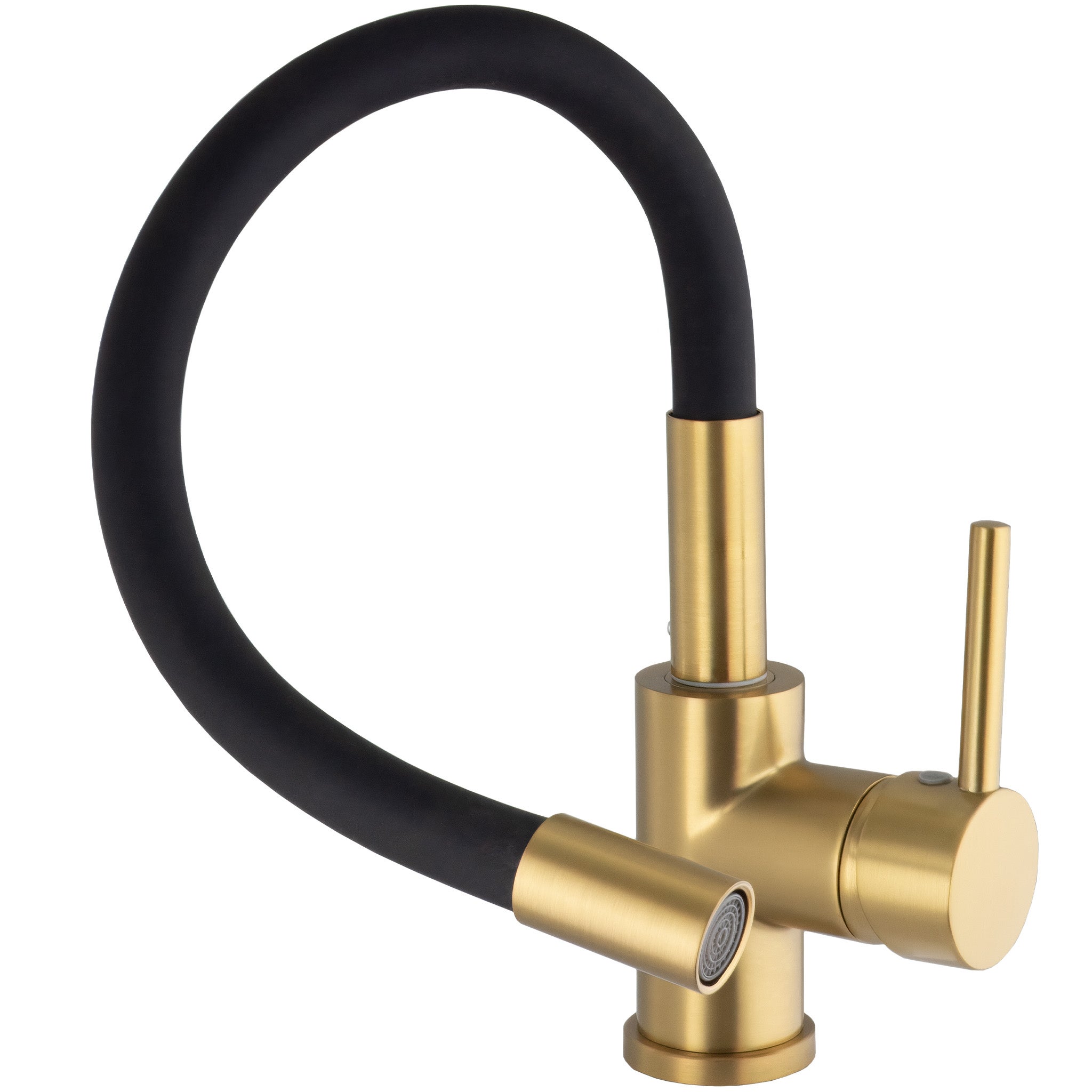 Valaz Rubinetto da cucina monocomando in oro opaco con beccuccio flessibile e protezione PVD - Serie Gaya - 4