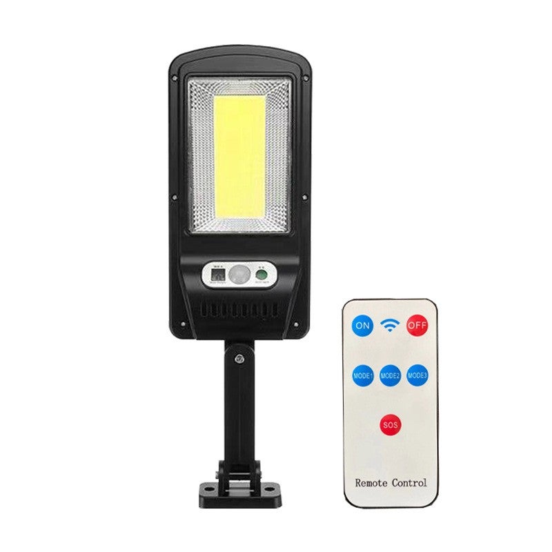 Lampa LED solarna na elewację Slim COB 10W IP44 6500K z czujnikiem ruchu i pilotem czarna MasterLED
