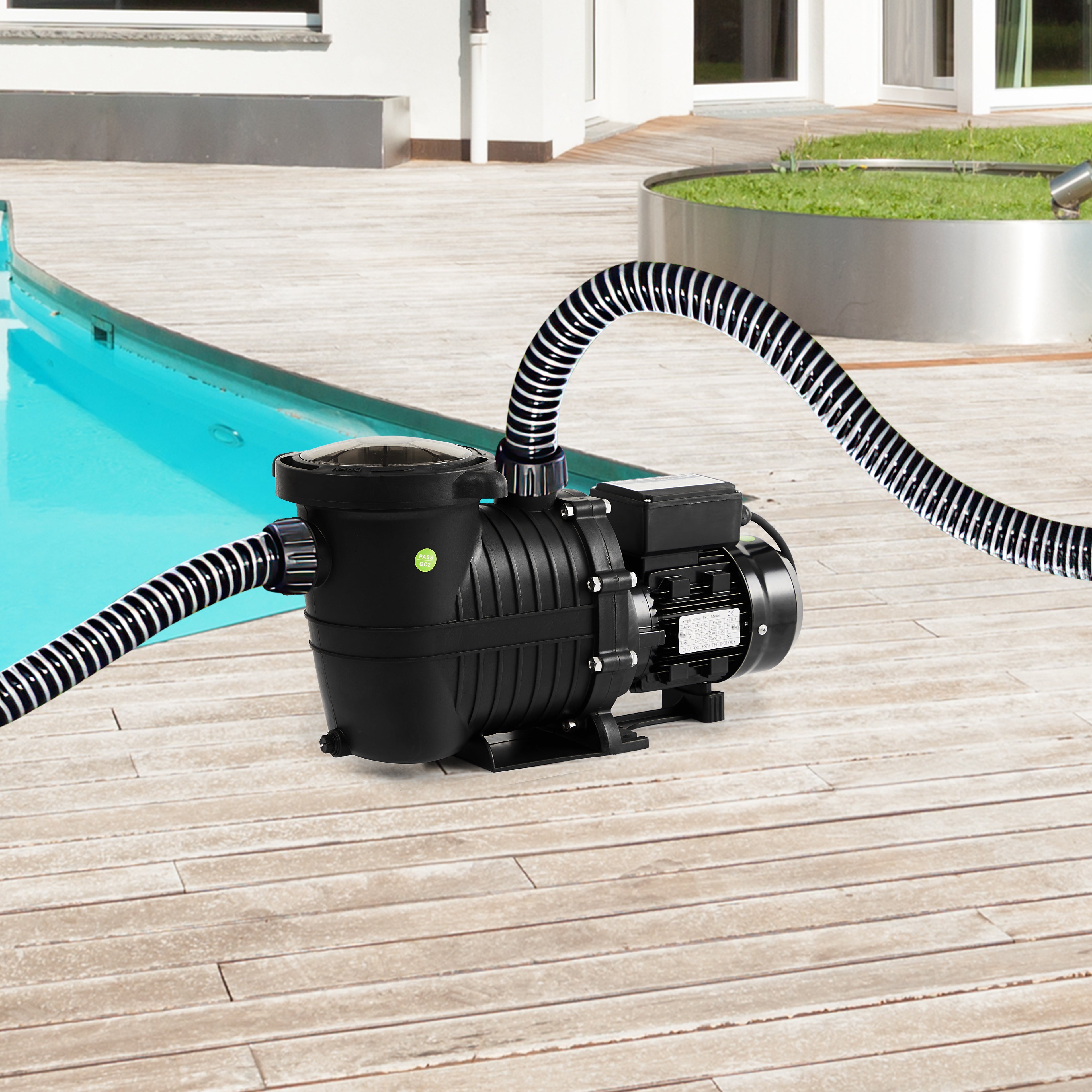 AREBOS Pompe De Piscine 800W | Pompe De Filtration Avec Préfiltre & 19000 L/h | - Jardin