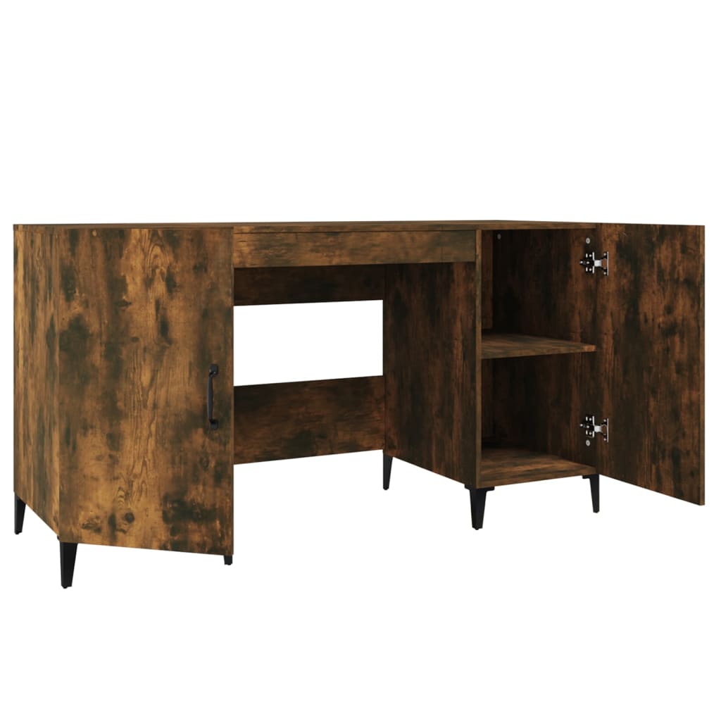 Bureau，Table de travail，Table d'étude Chêne fumé 140x50x75 cm Bois d'ingénierie CWV29015 - 7