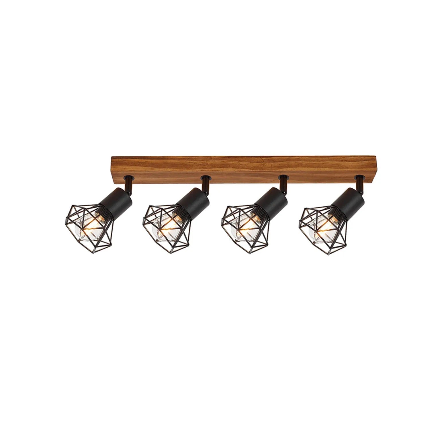 Reflektor sufitowy Spot Zeus dąb-czarny matowy 4xE14x12W wym: 15 x 66,5 x 15 cm IP20 Rabalux