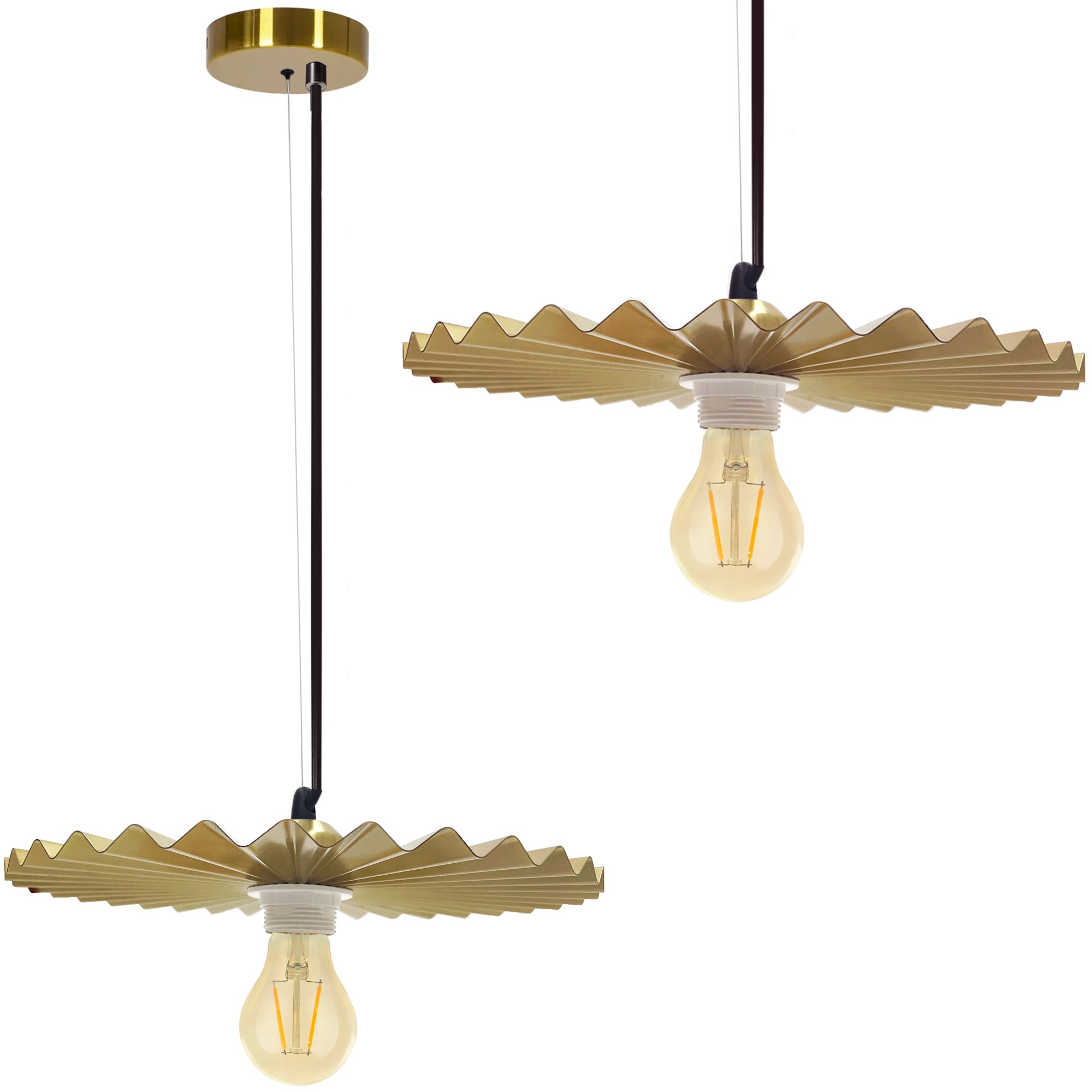 Lampa Sufitowa Wisząca Toolight App1454-1Cp Złoty Szczotkowany 30Cm