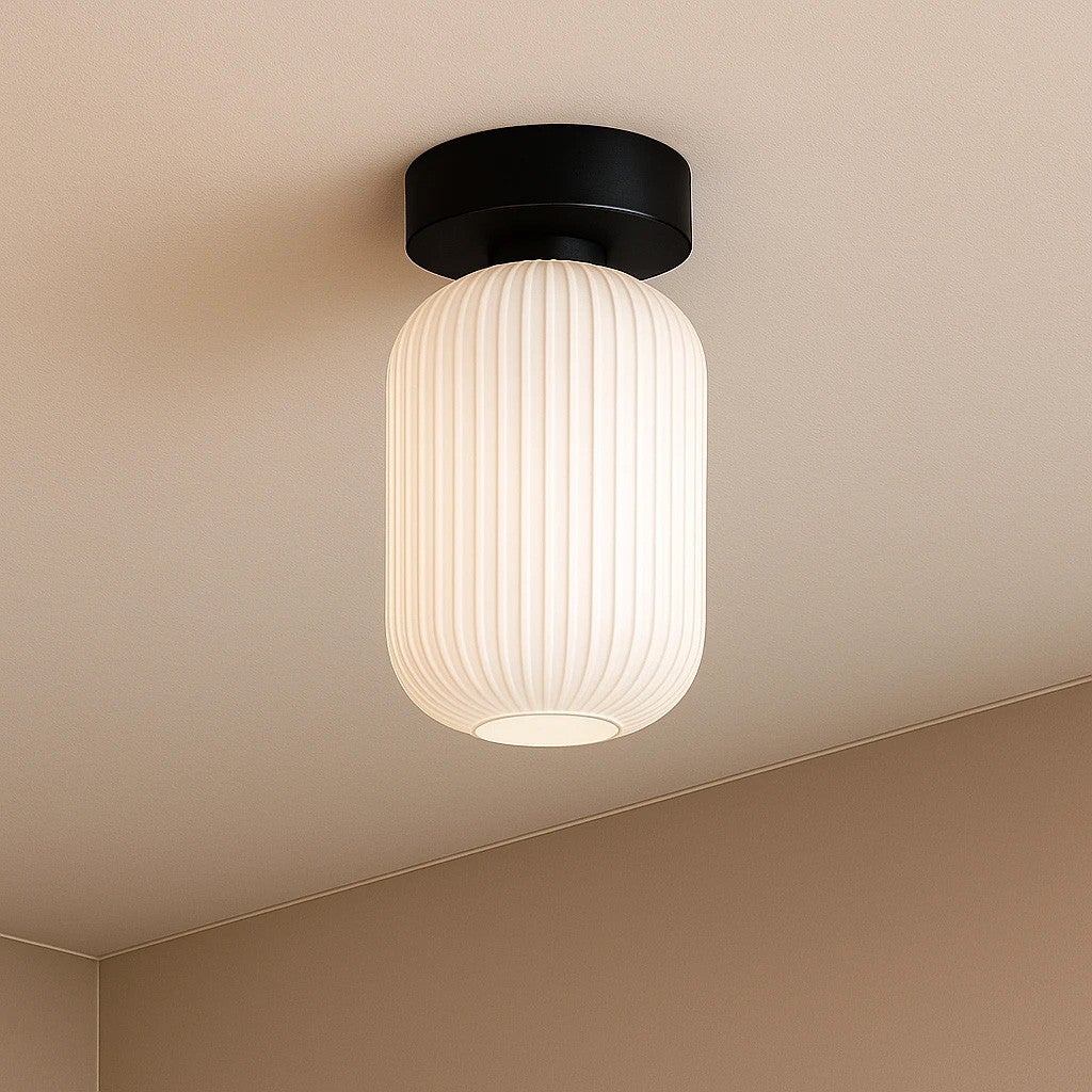 Lampa wisząca VILAR czarno-biała 1xE27x20W szkło wym:25x14x14cm IP20 Kaja