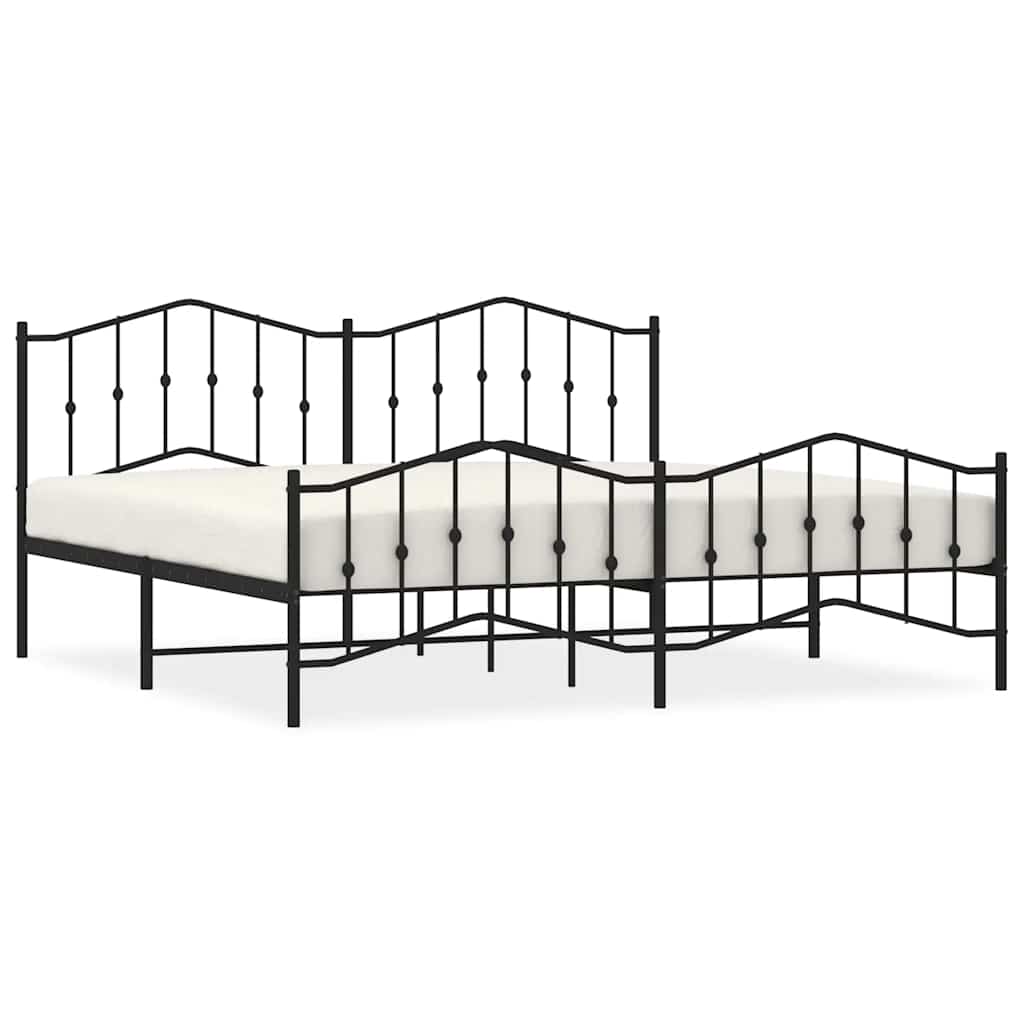 Estructura cama sin colchón con estribo metal negro 193x203 cm vidaXL - 2