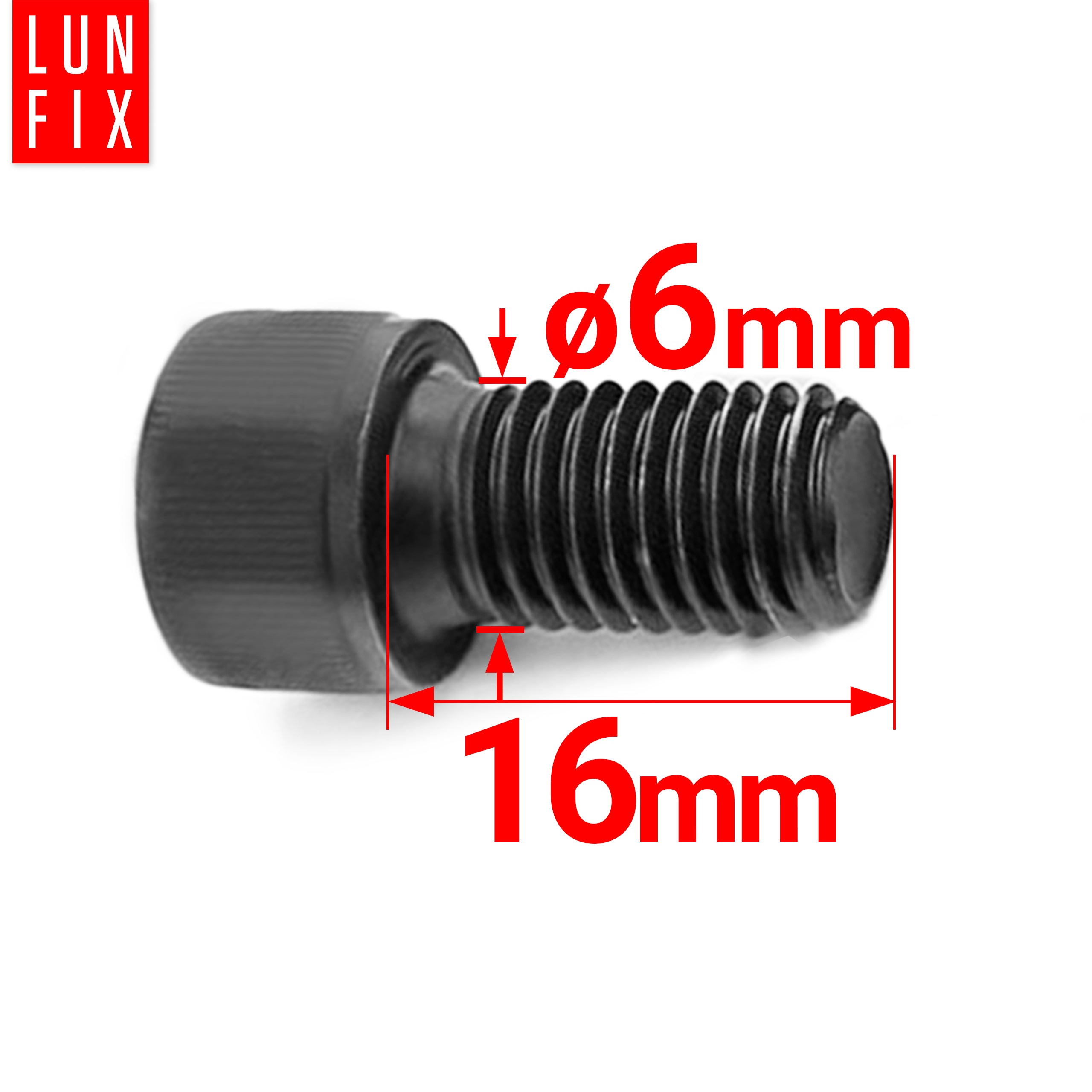 Śruba imbusowa DIN 912 czarna M6 16 mm kl. 8.8 10szt.