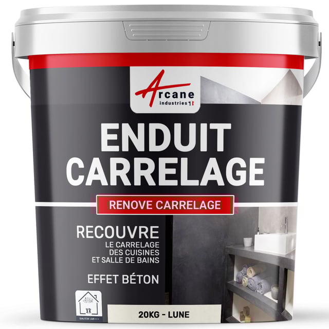Enduit carrelage pour Mur et Sol - RENOVE CARRELAGE - 20 kg (environ 13 m²) Lune - ARCANE INDUSTRIES