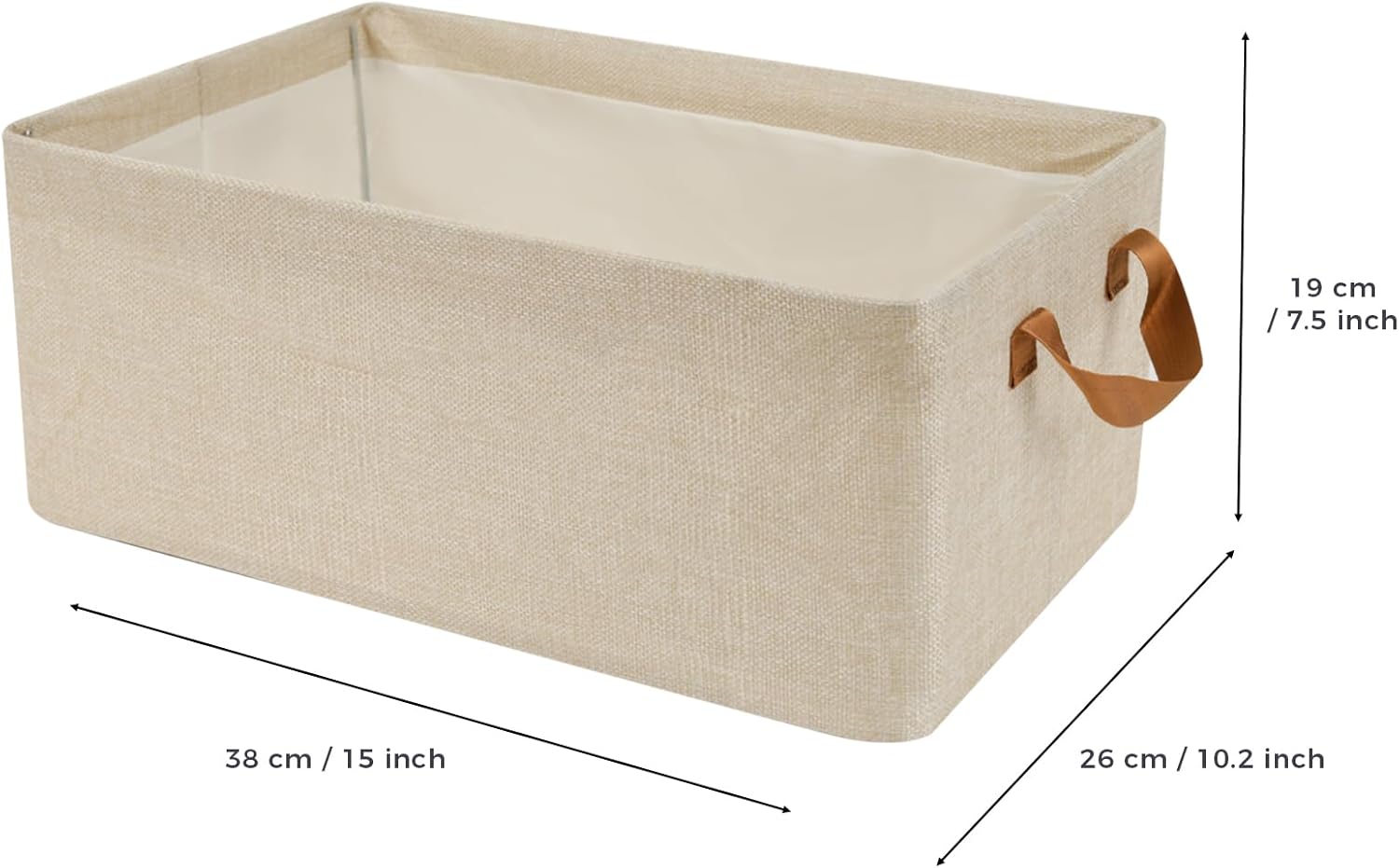 Mangata Set di 4 cesti pieghevoli in tessuto con manici per armadi, armadi, scaffali, vestiti, giocattoli, asciugamani, bagno (piccolo, grigio freddo bianco