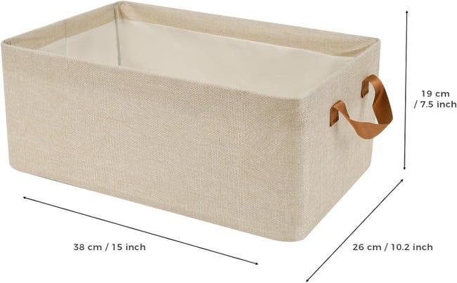 Mangata Set di 4 cesti pieghevoli in tessuto con manici per armadi, armadi, scaffali, vestiti, giocattoli, asciugamani, bagno (piccolo, grigio freddo bianco Mangata Set di 4 cesti pieghevoli in tessuto con manici per armadi, armadi, scaffali, vestiti, giocattoli, asciugamani, bagno (piccolo, grigio freddo bianco