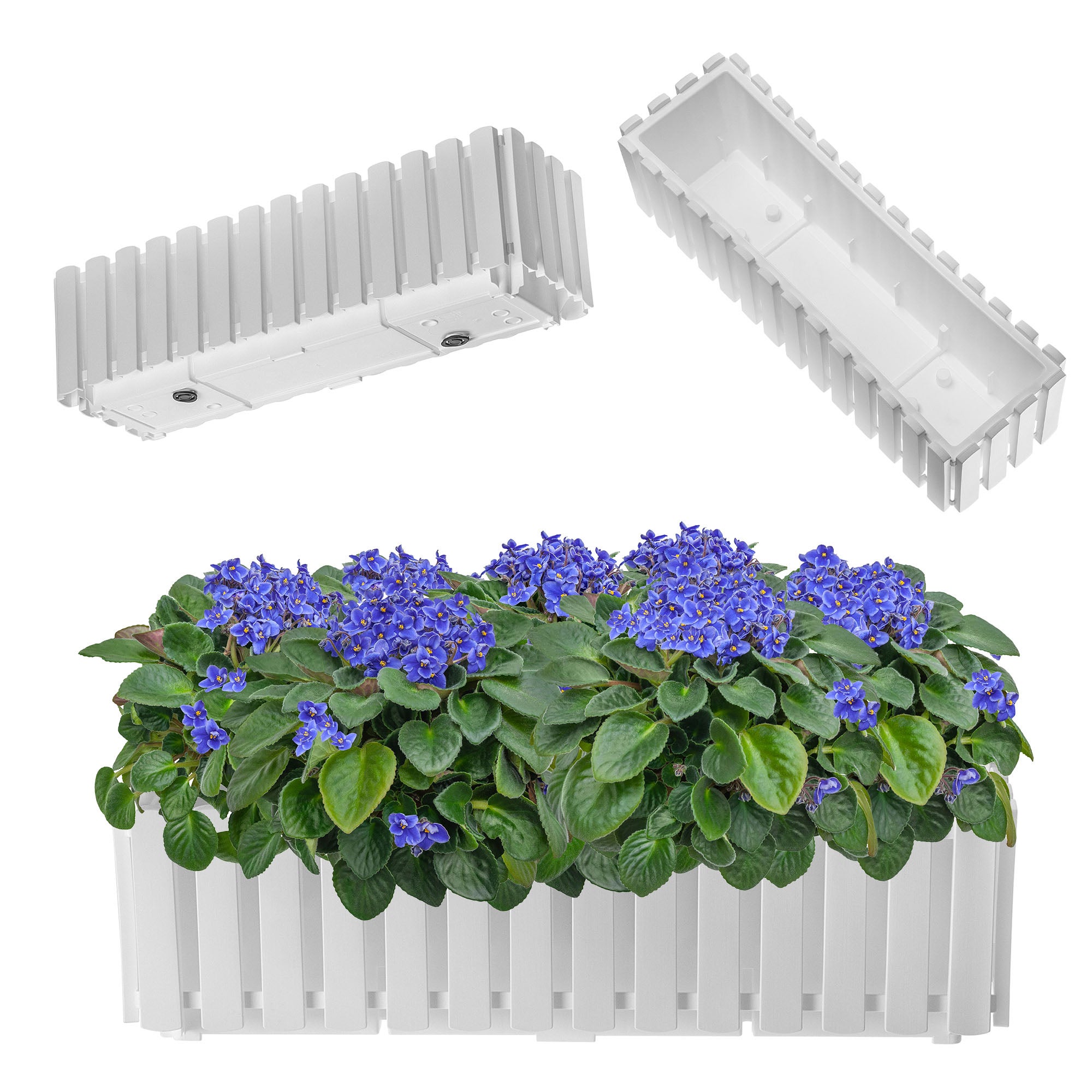 SKRZYNKA BALKONOWA DONICZKA DONICA NA KWIATY 58x18x16,5 cm BIAŁA BALKON