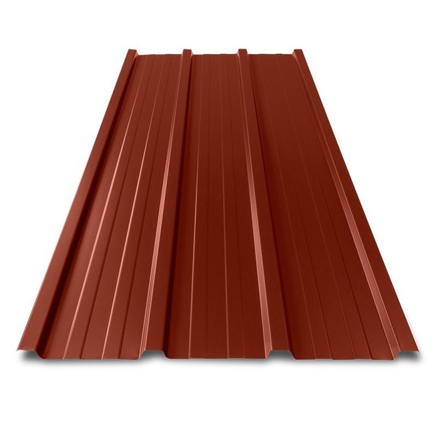 Tôle bac acier 0.50 mm prélaquée multiusage ELDA Rouge Tuile RAL 8012 2100 x 840 mm 1.76 m²