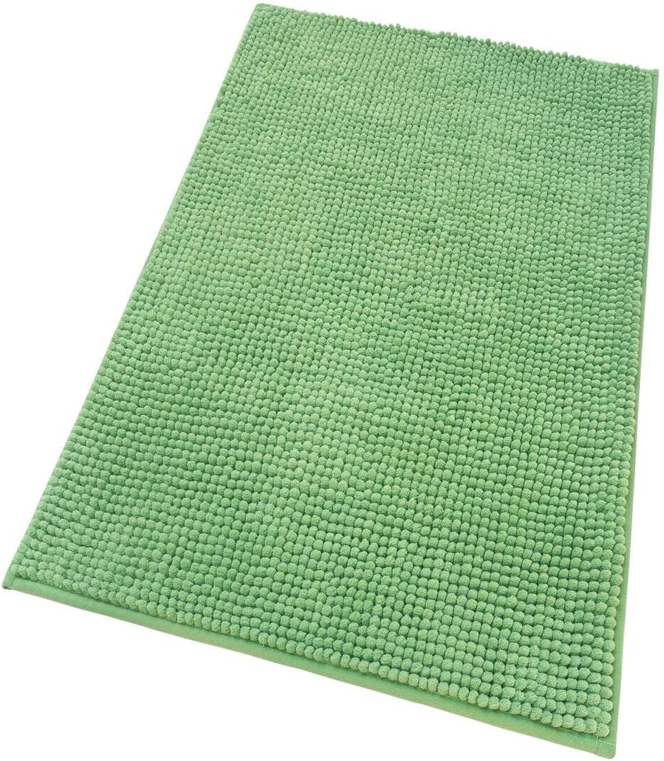 Alfombra de baño 50x80 cm pie de cama cómodo suave antideslizante absorbente color sólido pelo largo verde