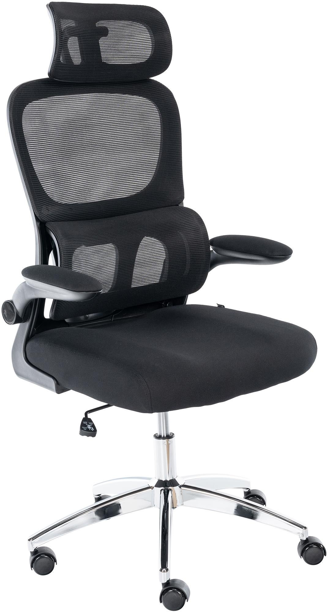 Chaise de bureau ergonomique dossier maille respirante appui-tête et soutien lombaire réglables accoudoirs rabattables p | Leroy Merlin