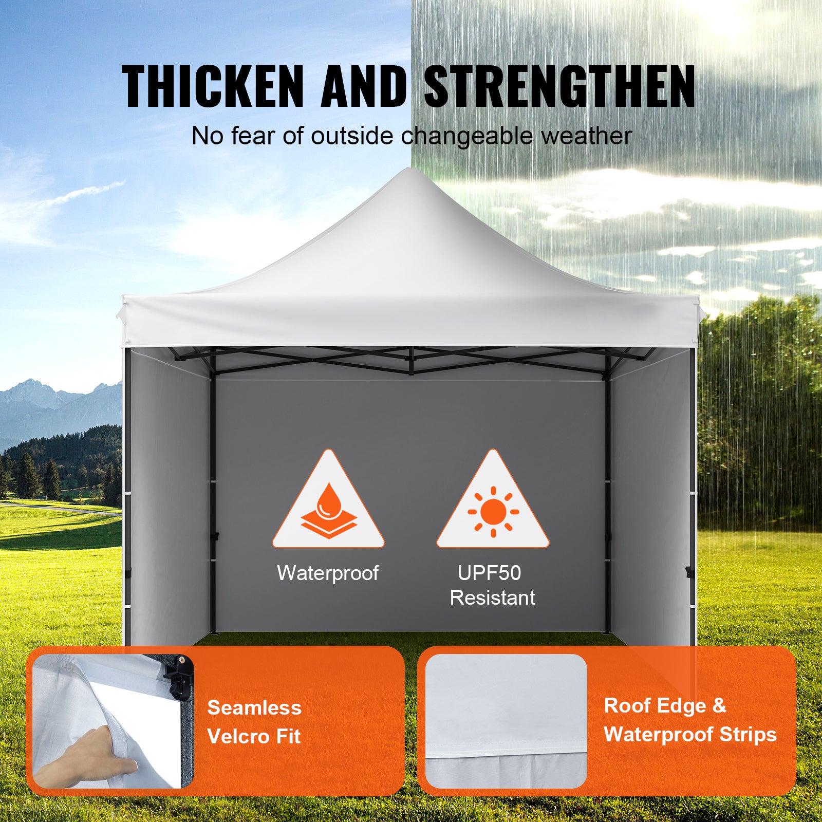 Tendalino pop-up,gazebo portatile SucceBuy 10x10ft con borsa con ruote,pareti laterali rimovibili,resistente ai raggi UV e impermeabile - 5