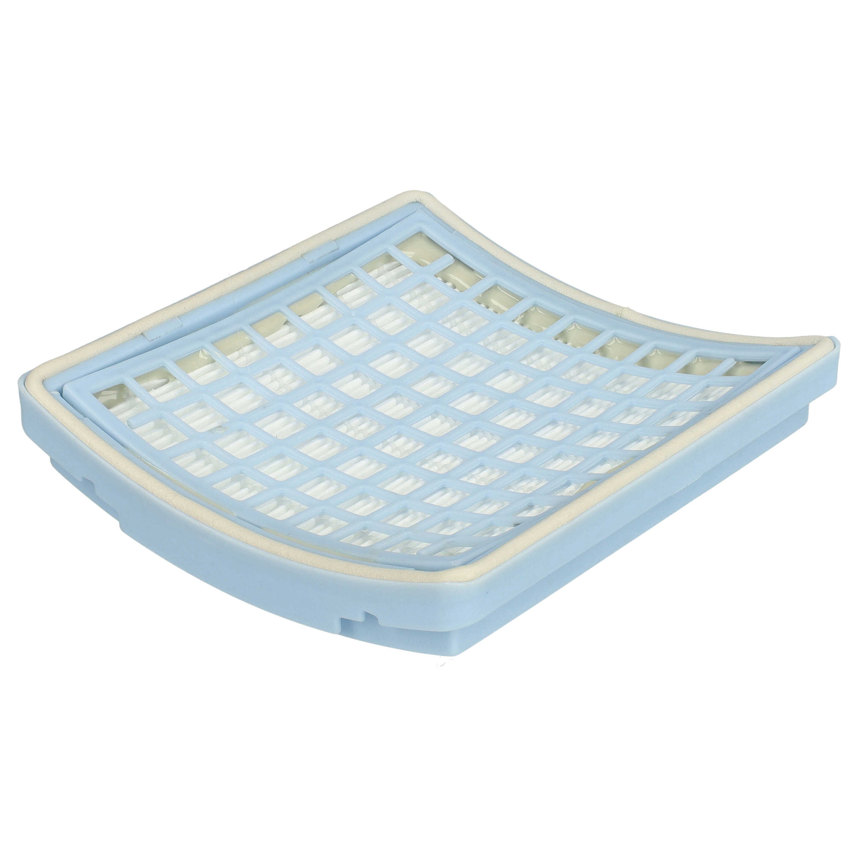 vhbw filtre compatible avec Miele S163 Parkett & Co Mini1400, S164, S164 Parquet 1500, S166 aspirateur - filtre d'évacuation HEPA blanc / bleu clair - 3