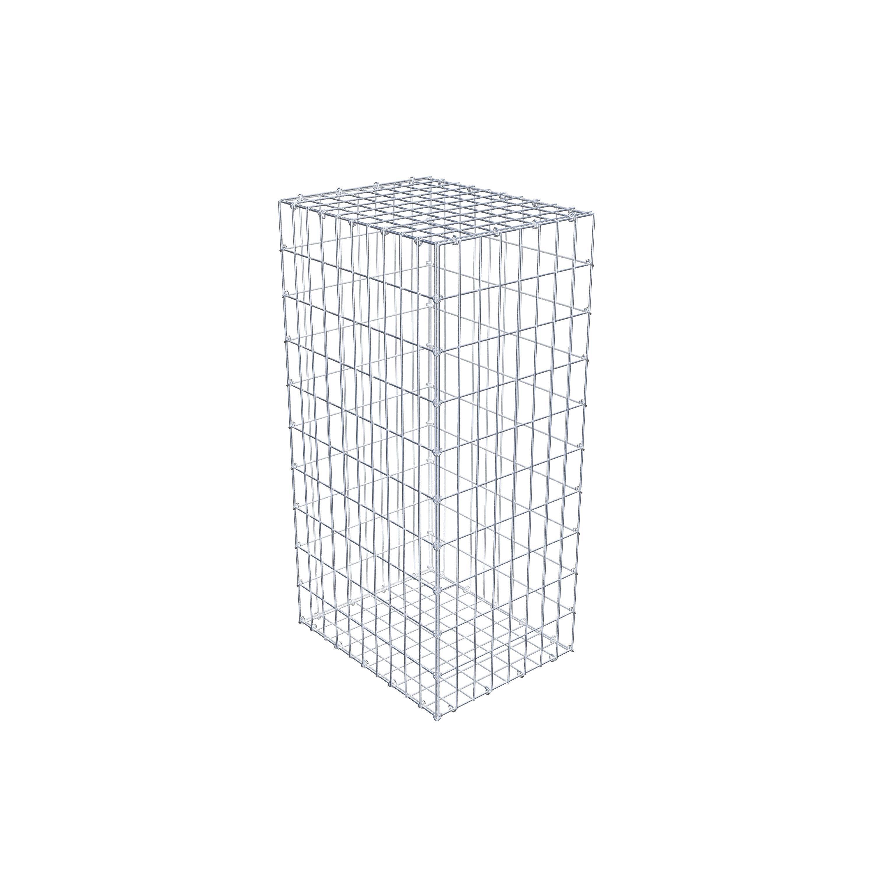 Gavión de acero galvanizado 100x50x40cm (LxAxP), malla 5 x 10cm, Anillo en C, jaula metálica para muro o jardín - 3