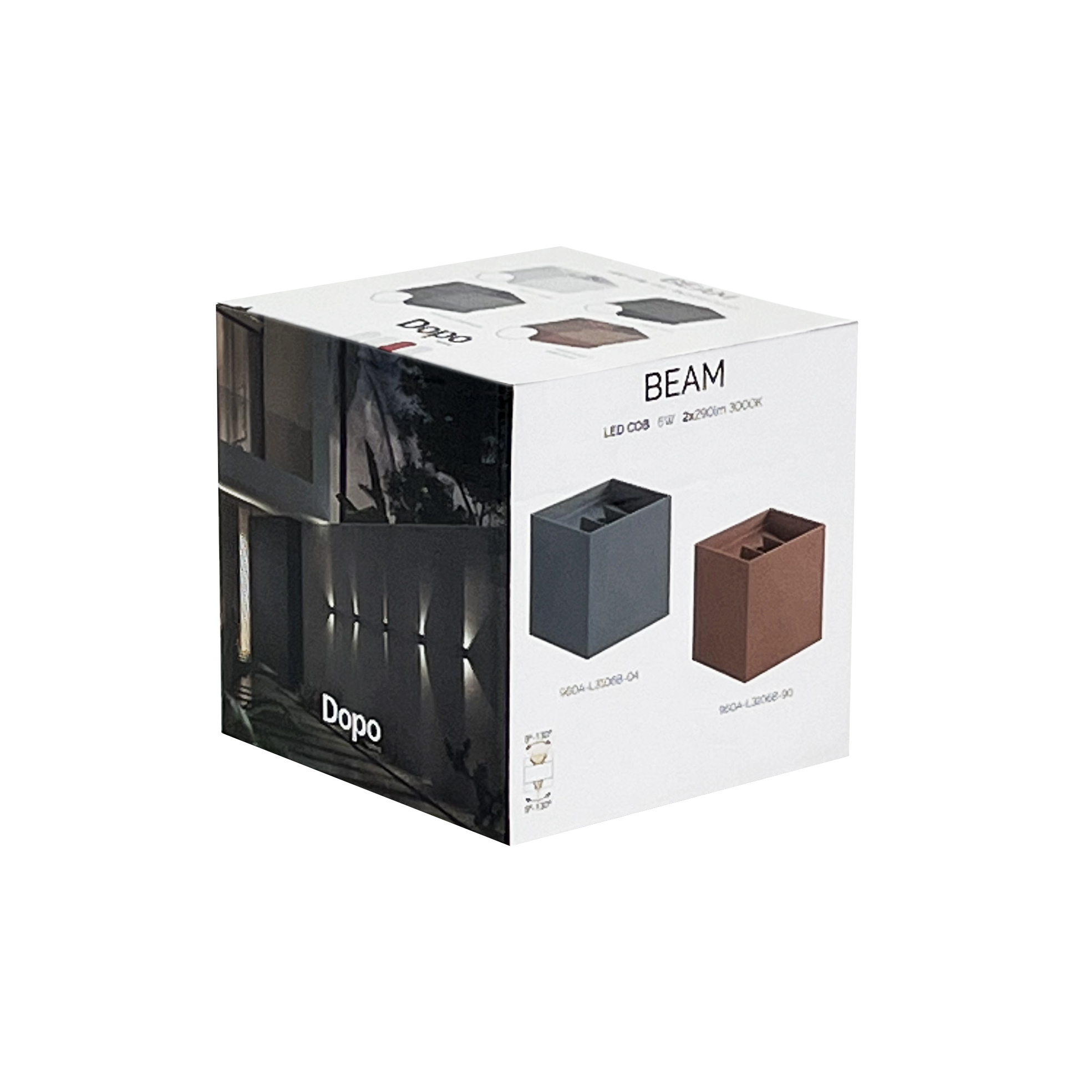 Applique BEAM IP54 LED COB 2x3W 290lm(405lm) CRI80 3000K 5º/130º up-down Oxyde brun - 2