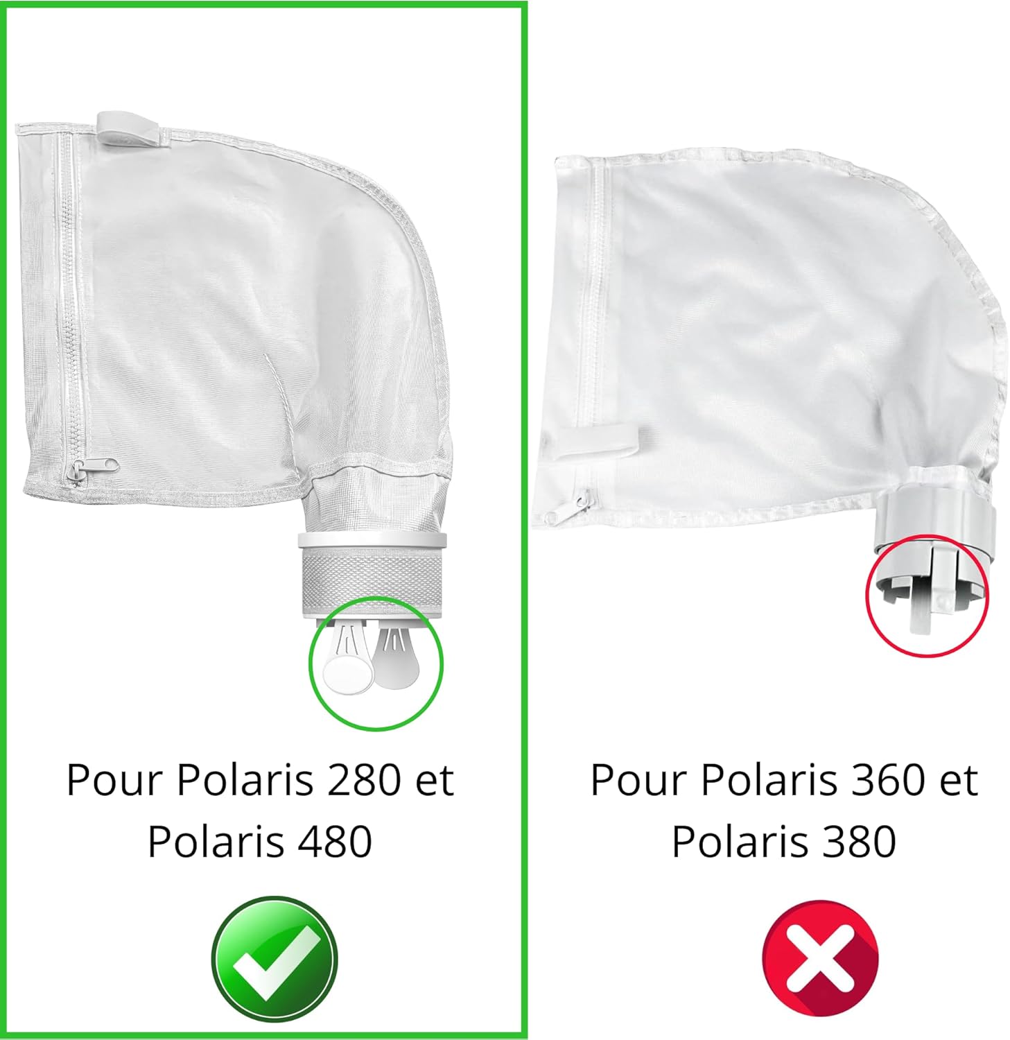 Lot De 4 Sacs De Filtration Remplaçables Pour Aspirateur De Piscine - Filets En Nylon Avec Cordon De Serrage - Compatibles Avec La Plupart Des Marques
