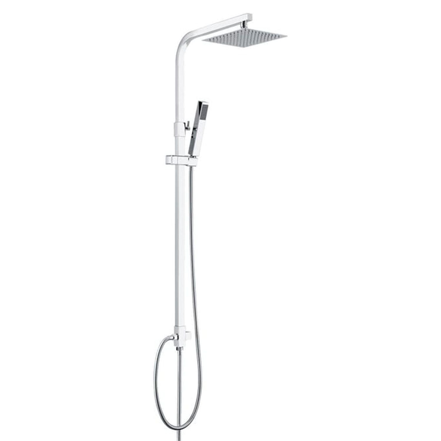 IMEX - Columna Ducha con Grifo | Kit de Ducha con Alcachofa y Rociador Antical | Griferia en Latón con Barra Extensible | Serie Minsk | Color Cromado - 2