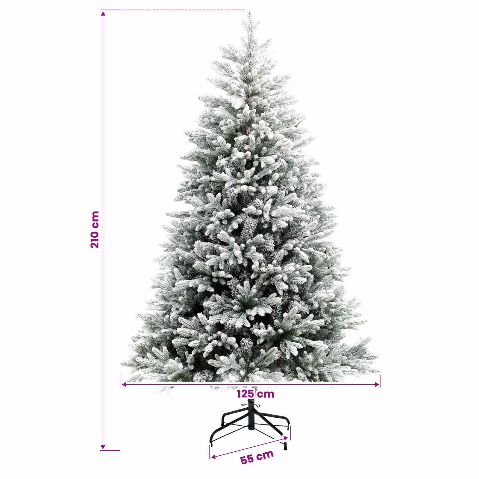 Árvore de Natal Articulada Artificial 210 cm 300 LED vidaXL | Leroy Merlin