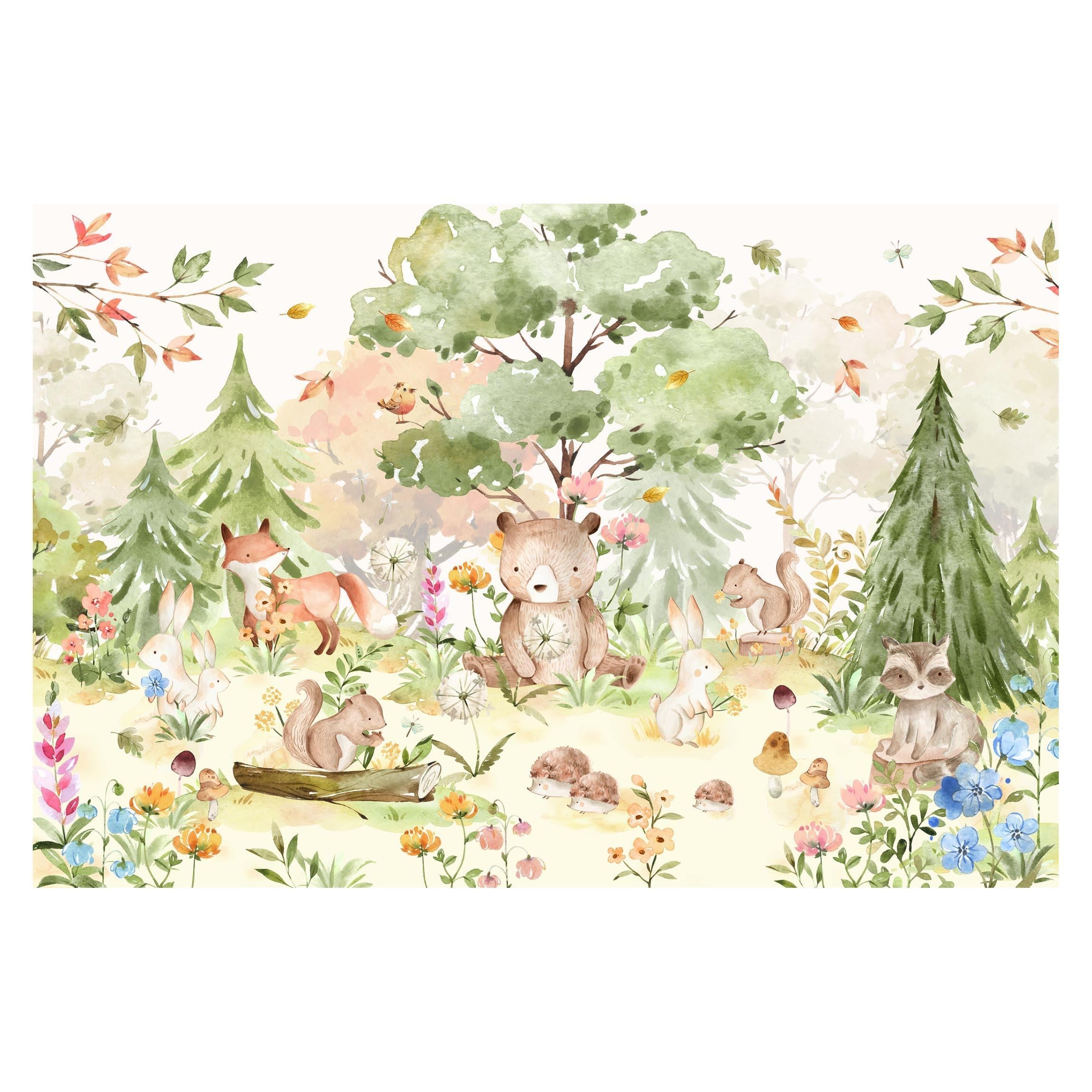 Decoración Habitación Infantil Mural Personalizado Infantil Safari - Papel  Pintado 3D Acuarela | Decoración Habitación Niños Decoración Habitación  Safari, image size:2300x2300