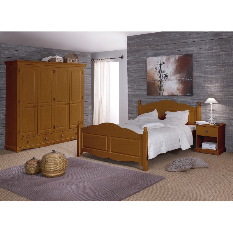 Chevet Pin Miel de Style Anglais 1 Tiroir - 3