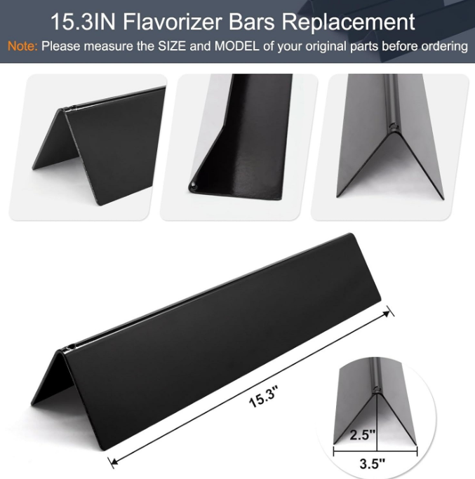 38.9cm Flavorizer Bar 7635 pour Weber Spirit I E210/220 & II E210/S210, Plaque Chauffante Gaz Grils Accessoires, lot de 3 - 2