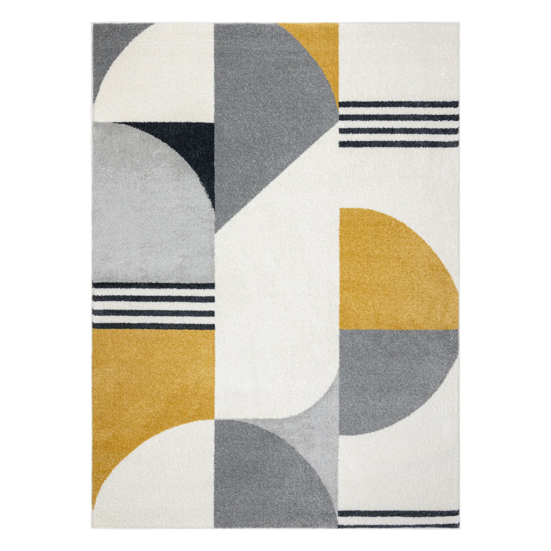Dywan FUSION 1327 biały / ciemny szary / złoty - Geometryczny, nowoczesny, abstrakcyjny 120x170 cm - 2