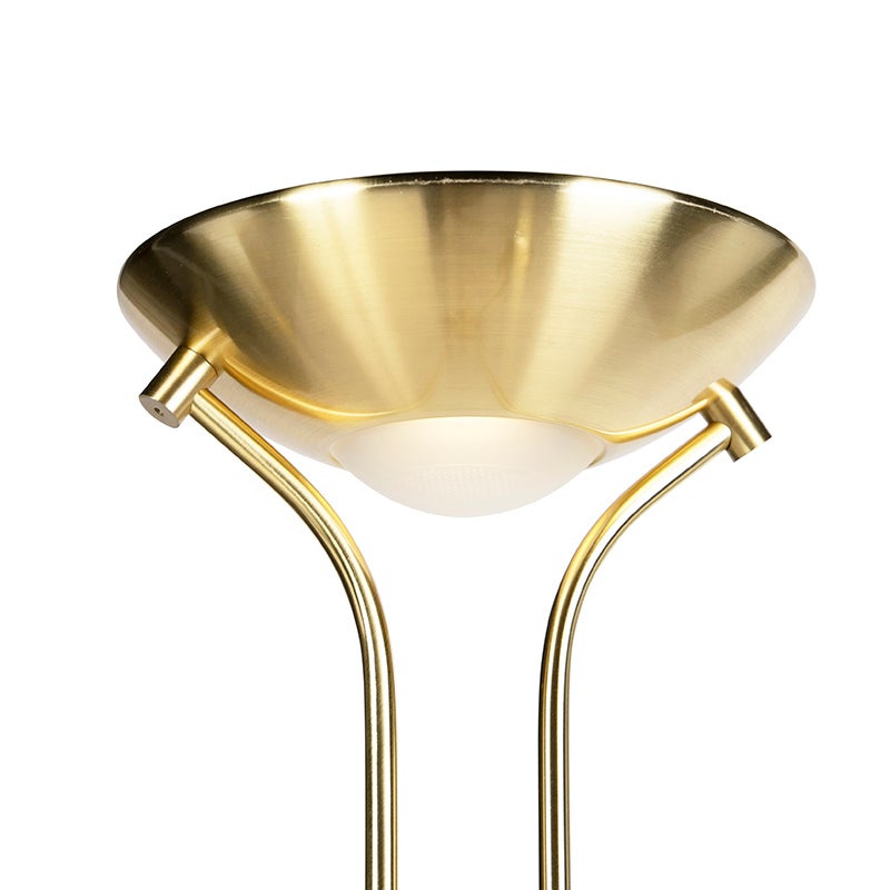 LED Dimmable Lampadaire avec lampe de lecture variateur inclus diva - 2 lumière - H 1800 mm - Doré/Laiton - Moderne - Éclairage intérieur - Salon I - 6