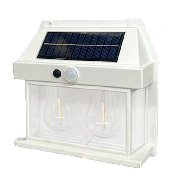 Podwójna solarna lampa ścienna, solarna lampa z czujnikiem ruchu, wodoodporne światła solarne na werandę z 3 trybami