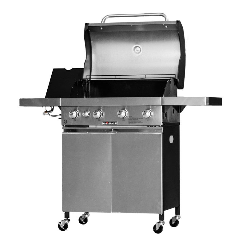 Barbecue A Gas In Acciaio Inox Con Pietra Lavica 4 Fuochi E Piastra In Ghisa Ke Grill - 2