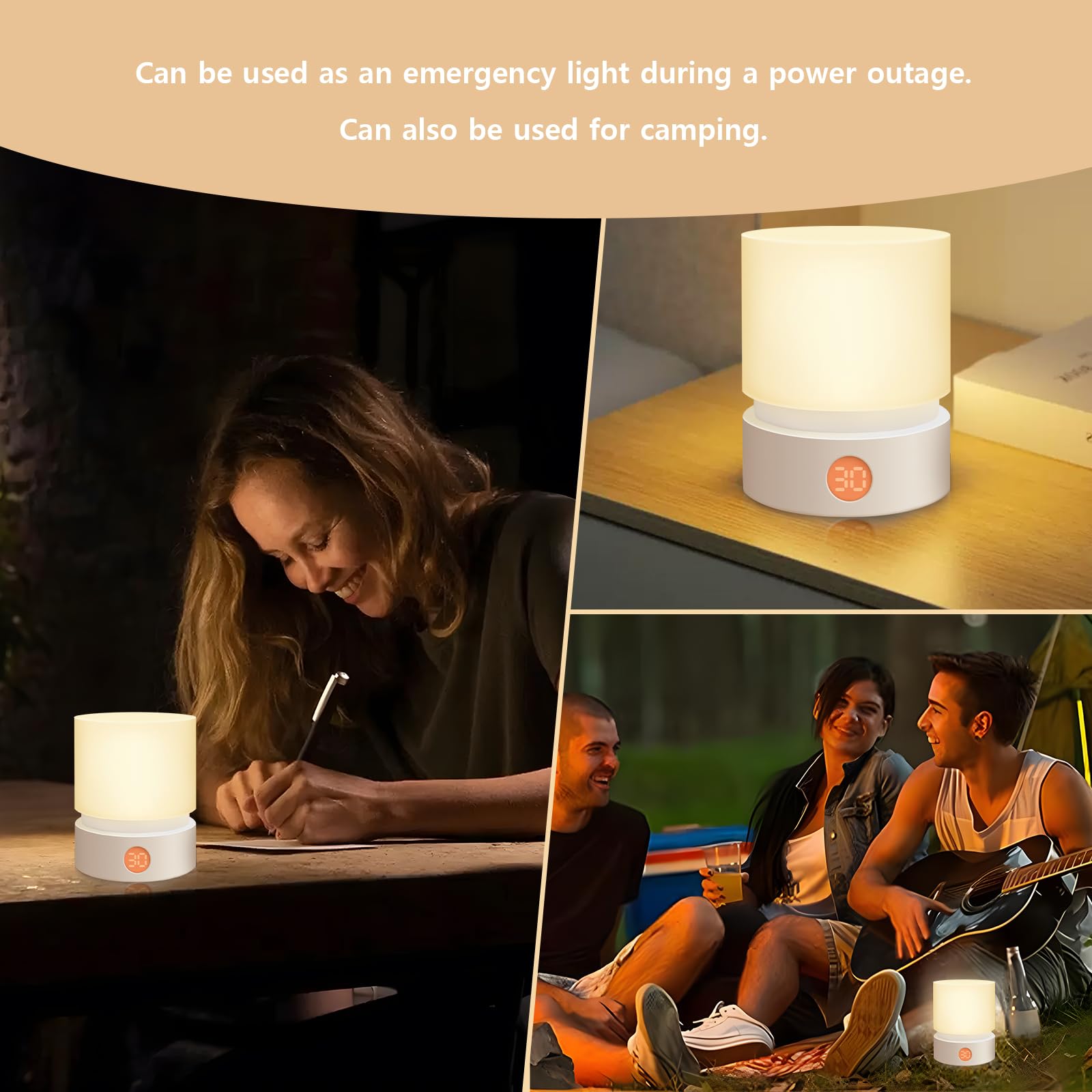 Luz de presença com temporizador, candeeiro LED regulável, luz de presença para quarto de bebé, luz auxiliar para dormir, branco - 7
