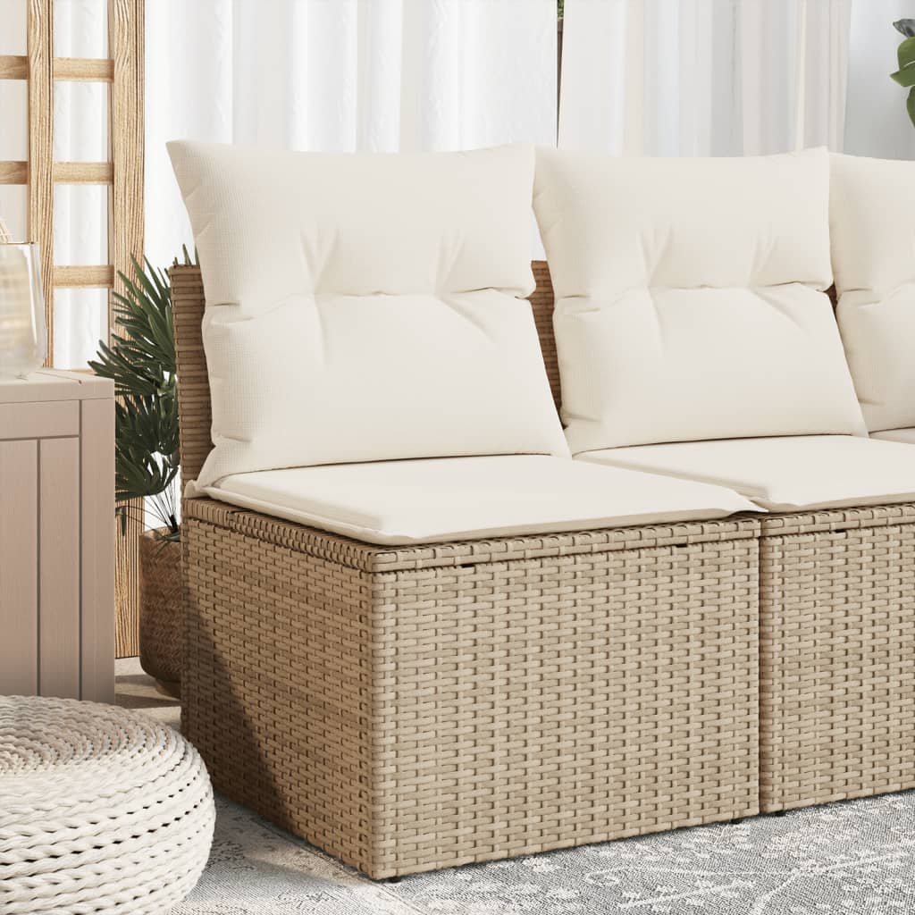 Canapé de jardin，Canapé d'extérieur，Banquette，Sofa de jardin sans accoudoirs coussins beige résine tressée CFW66188 - 2