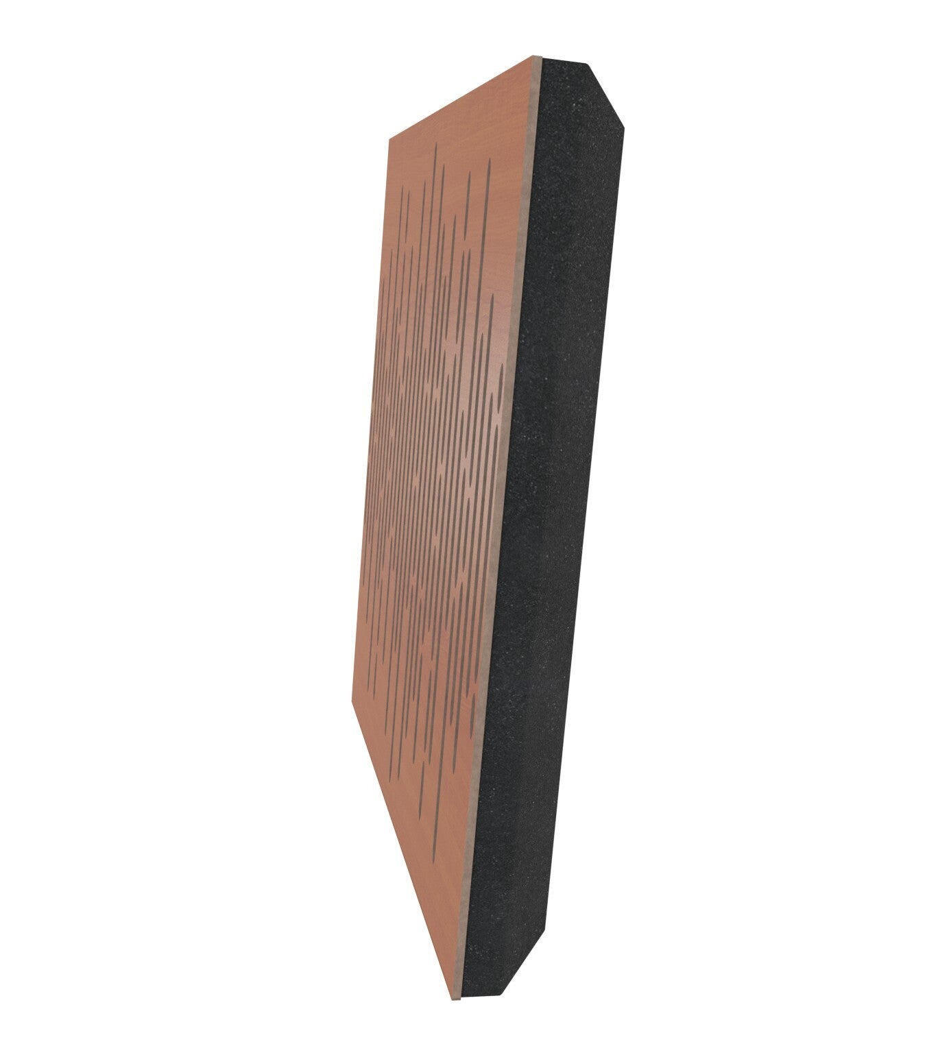 Lot de 2 Panneaux acoustiques insonorisants WAVE 50x50x5 cm - 0.5 m² surf.totale - MDF perforé laminé et mousse acoustique - Cerise - 3