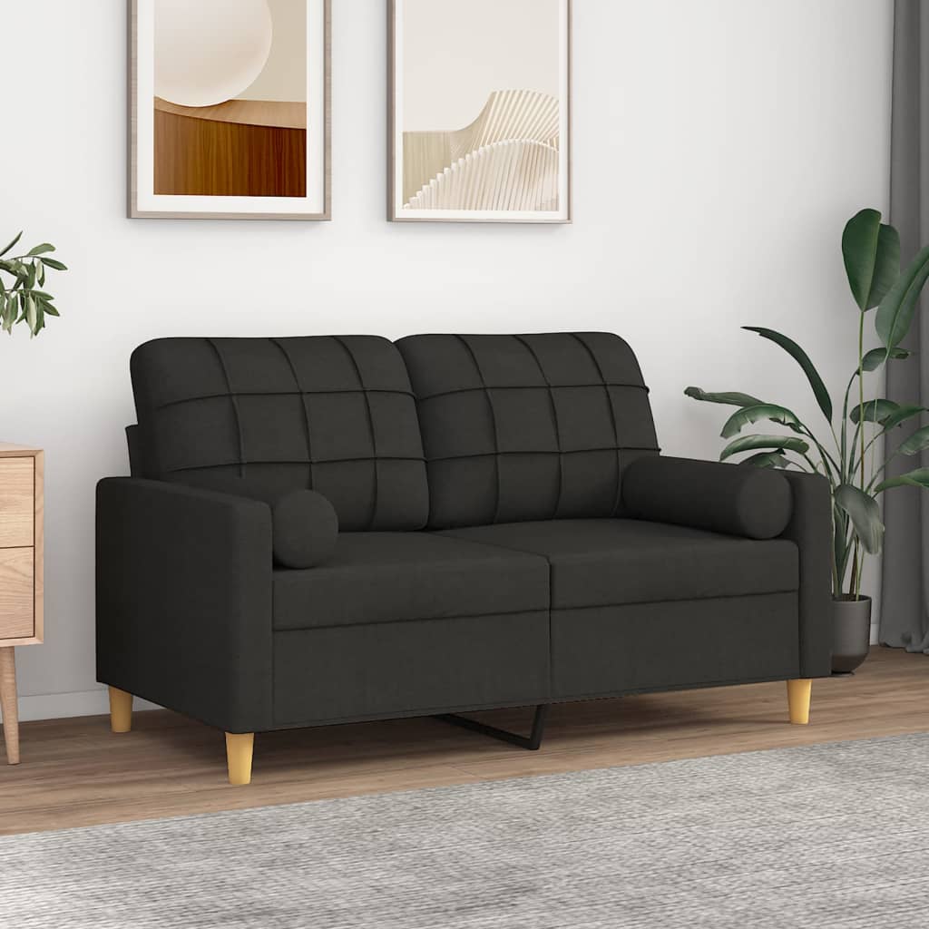 Sofá De 3 Plazas Negro Tela - 180cm, Diseño Moderno, Cómodo Para Salón O Rincón