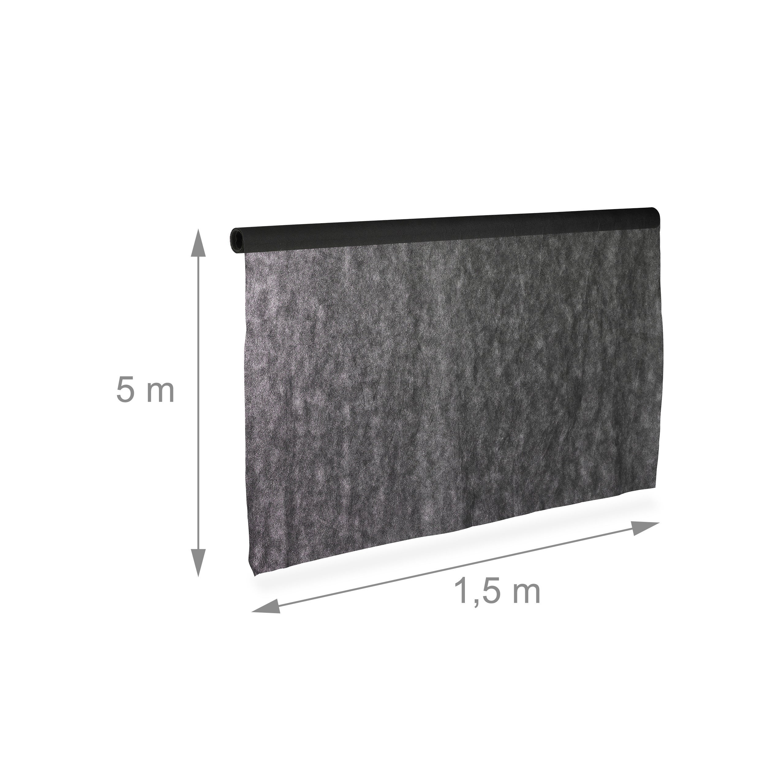 6x Toile anti-mauvaise herbe 5 m bâche tissée racines toile 50g/m² film paillage, Résiste rayons UV, antidéchirure, noir - 4