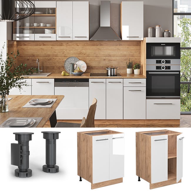 Meuble Pour Four Fame-line Blanc Campagne 60cm , Pt Chêne Vicco à Prix Meuble Pour Four Fame-line Blanc Campagne 60cm , Pt Chêne Vicco à Prix