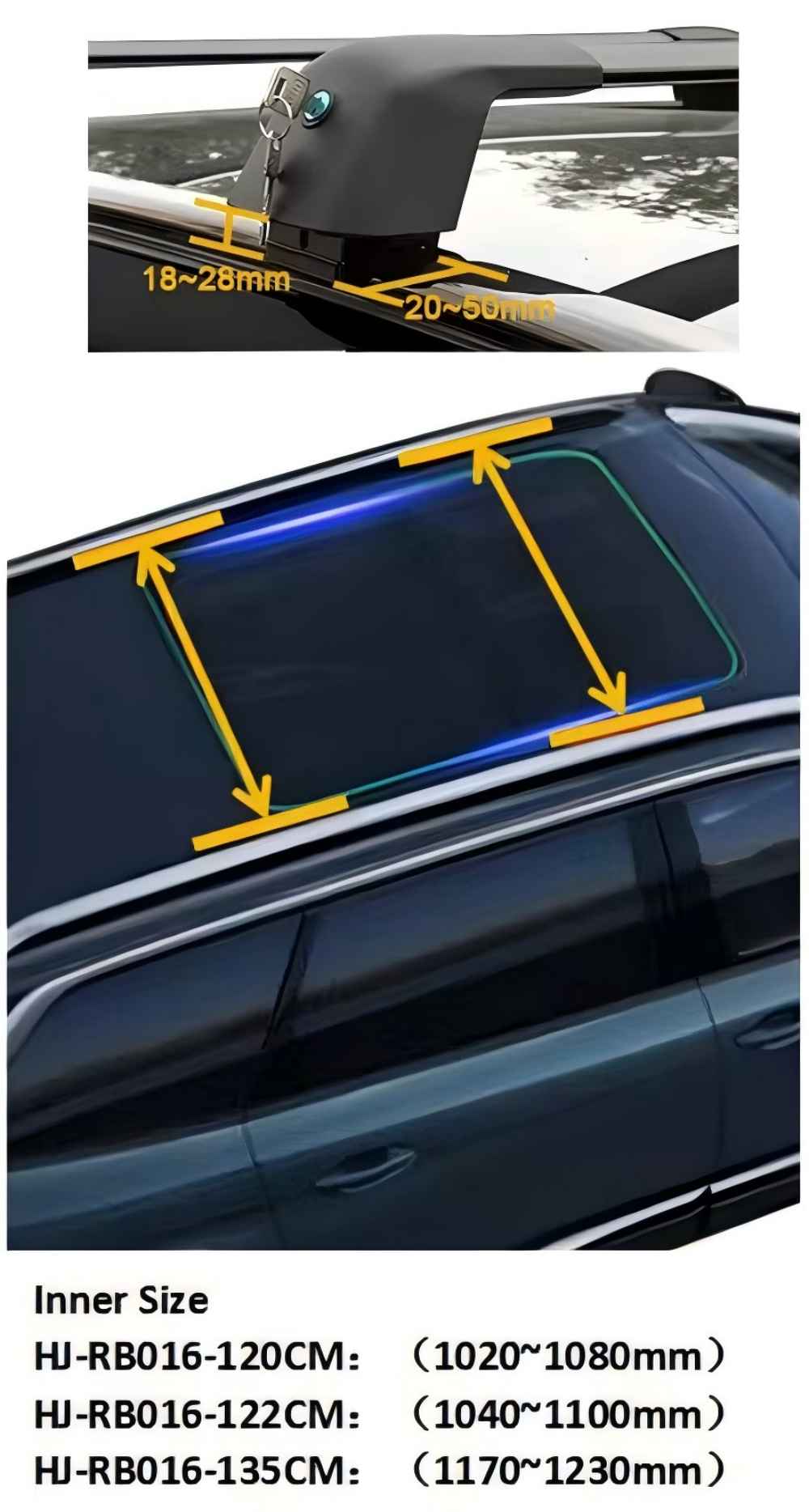 Barre transversale de toit,VEVOR 120,8 cm max.,barre supérieure de voiture en aluminium,pour rails latéraux rainurés sans espace - 4